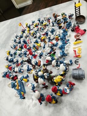 HUGE Lot of 80+ Vintage Smurf Figures 1969-1980s Peyo Schleich (RARE)